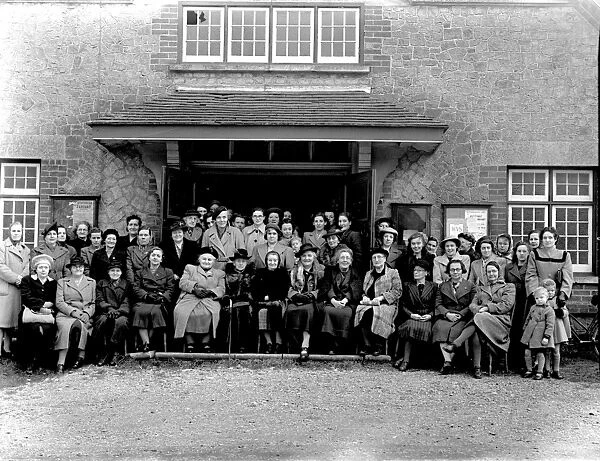 Graffham Womens Institute group outside large house, January 1949
