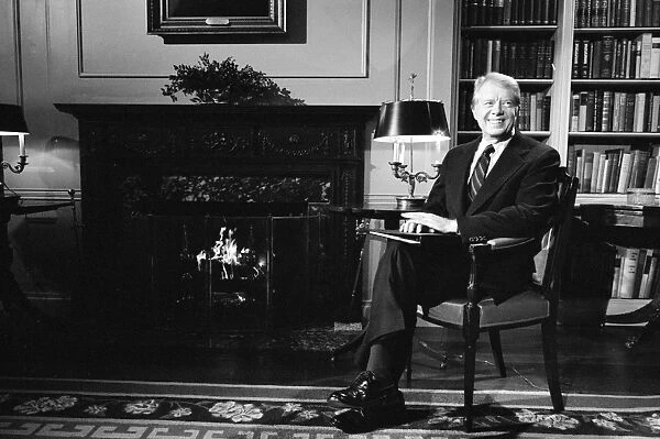 39th President of the United States. Photographed at the White House during a fireside chat on the Panama Canal Treaty. Photograph by Marion S. Trikosko, 1 Febuary 1978