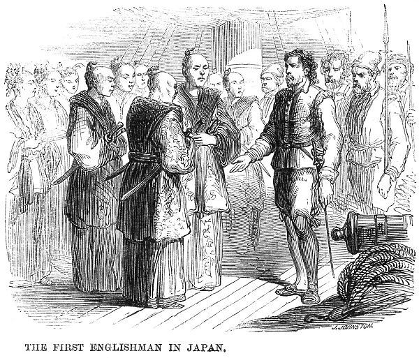 WILL ADAMS (c1575-1620). English navigator and the first Englishman to visit Japan. Wood engraving, English, 19th century