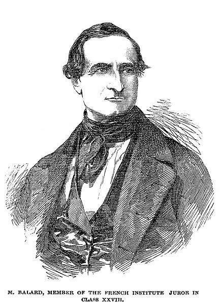ANTOINE JEROME BALARD (1802-1876). French chemist. Line engraving, 1851