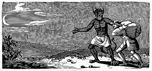 BEWICK: DEVIL. Wood engraving, early 19th century, by Thomas Bewick