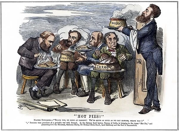 BRITISH IMPERIALISM, 1879. Hot Pies! An 1879 cartoon by John Tenniel depicting Lord Lytton