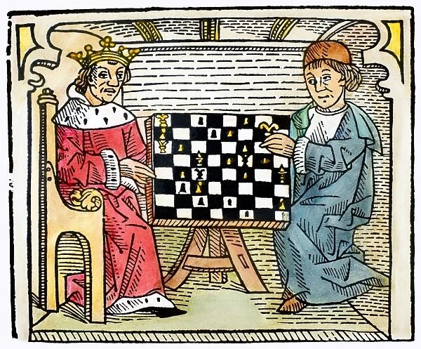 CESSOLIS: CHESS, c1483. Woodcut from Jacobus de Cessolis The Game and Playe of the Chesse