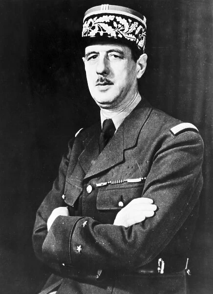 CHARLES DE GAULLE (1890-1970). French soldier and statesman. Photograph, c1942
