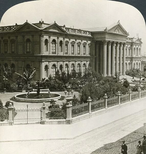 CHILE: SANTIAGO, c1908. National Congress Building, Santiago, Chili. Stereograph