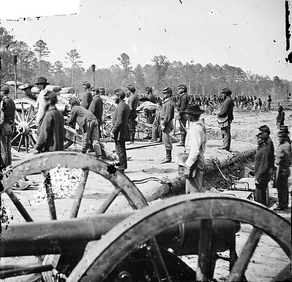 CIVIL WAR: BATTERY, 1862. Union battery during the Peninsular Campaign in the vicinity