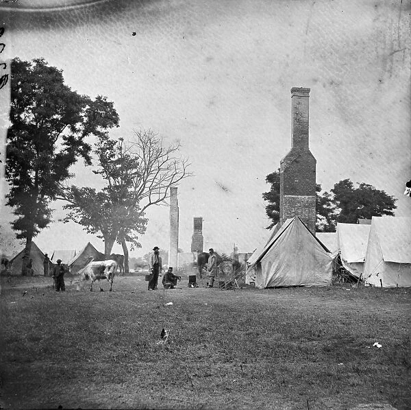CIVIL WAR: WHITE HOUSE. Ruins of the White House (plantation) burned by the Union