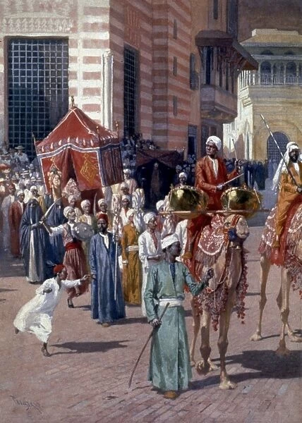 COLUMBIAN EXPOSITION, 1893. Street scene, Cairo Village, Worlds Columbian Exposition