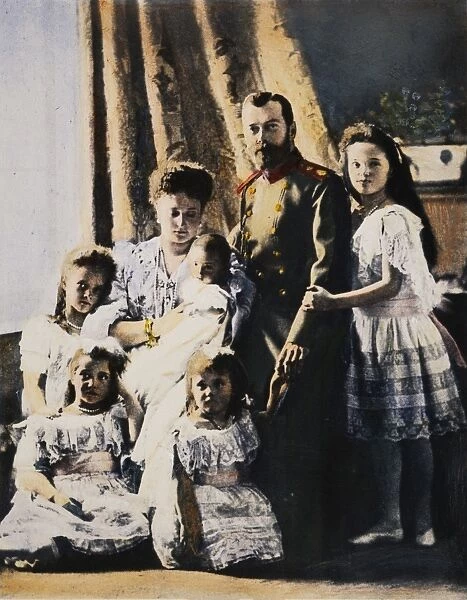 CZAR NICHOLAS II & FAMILY. Czar Nicholas II of Russia with the Czarina Alexandra