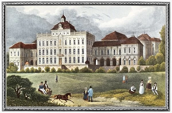 GERMANY: LUDWIGSBURG. The Royal Castle at Ludwigsburg. Engraving, mid-19th century