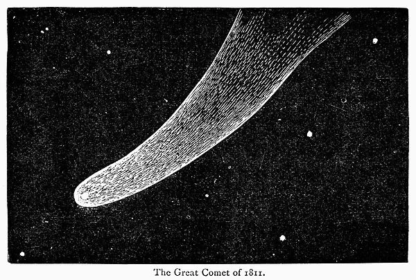 GREAT COMET OF 1811. The C  /  1811 F1 comet, visible to the naked eye for approximately 260 days. Wood engraving, American, 19th century