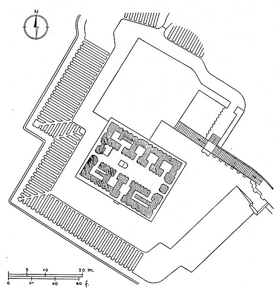 Ground plan of the White Temple, also known as the, Temple of Anu at Uruk