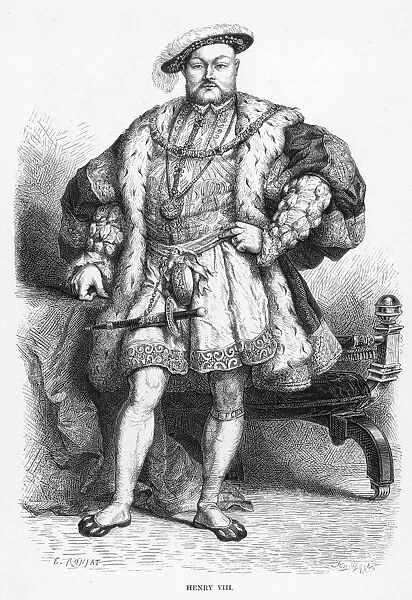 HENRY VIII (1491-1547). King of England, 1509-1547. Wood engraving, 19th century