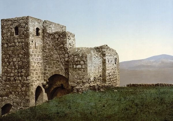 HOLY LAND: RUINS. Ruins of a castle in the Jezreel Valley in modern day Israel. Photochrome, c1895