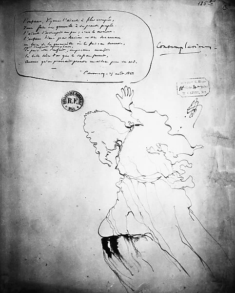 HUGO: LES CONTEMPLATIONS. Manuscript page of the poem, Les Contemplations, by Victor Hugo, 1850s