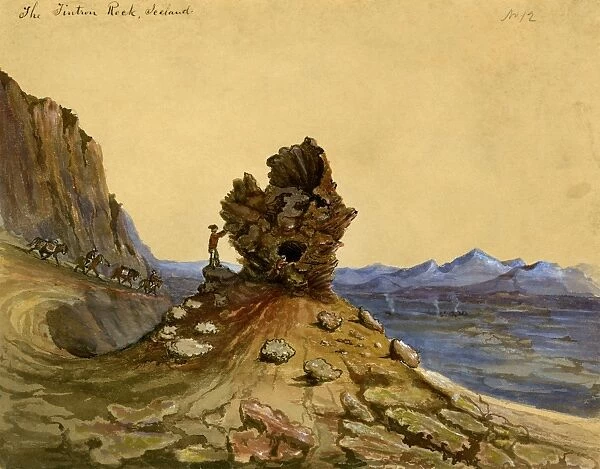 ICELAND, 1862. The Tintron rock in Iceland. Drawing by Bayard Taylor, 1862