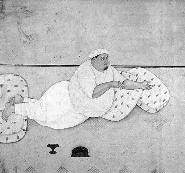 INDIA: EUNUCH. An typically obese eunuch of a harem in Mughal India