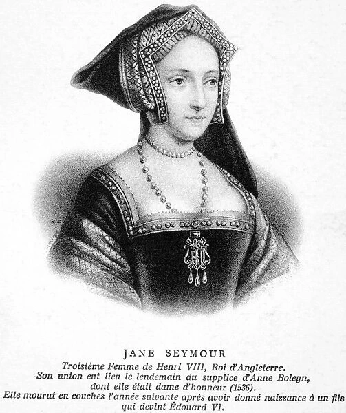 JANE SEYMOUR (1509-1537). Third wife of King Henry VIII of England. Lithograph