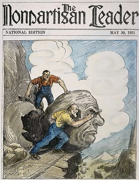 LABOR CARTOON, 1921. Cartoon by John Miller Baer on the front page of the 30 May