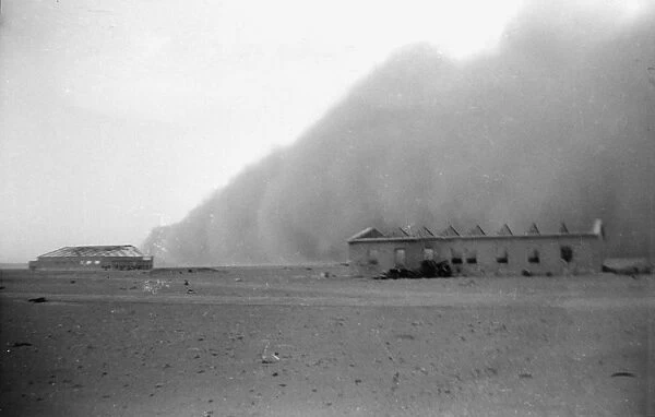 LIBYA: SANDSTORM, 1942. Sandstorm at El-Adem, Libya. Photograph, 1942
