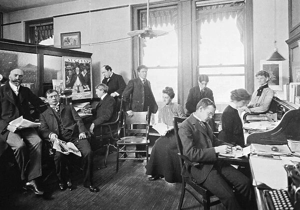 MAGAZINE STAFF, 1902. Staff at work in the office of Success Magazine in New York City