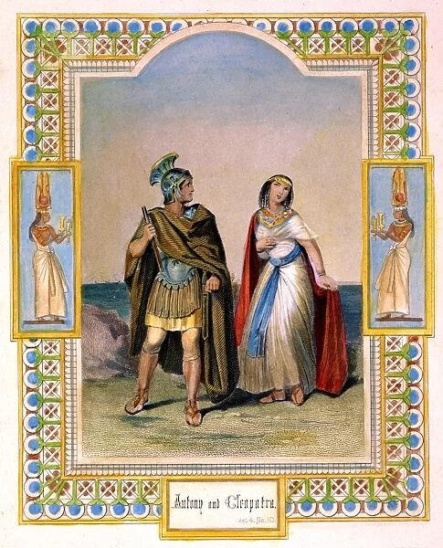 MARC ANTONY and CLEOPATRA. Engraving from a 19th century edition of Shakespeares Antony and Cleopatra (Act IV, scene 10)