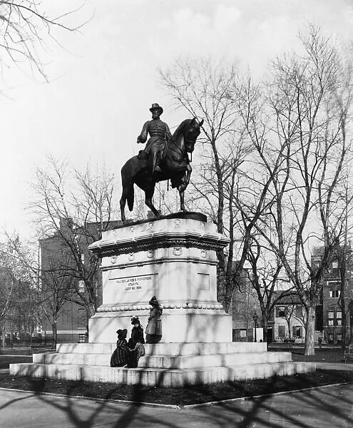McPHERSON SQUARE, c1920. Children beneath the statue of Major General James McPherson