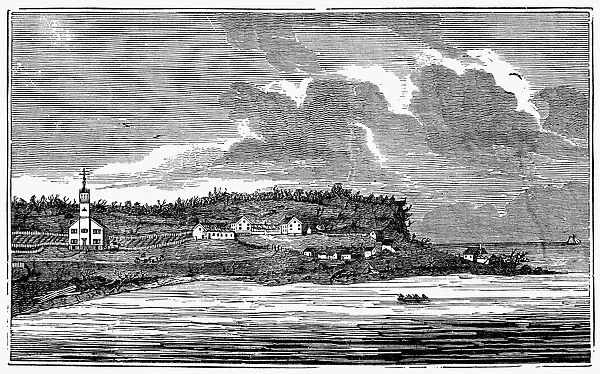 MICHIGAN: MACKINAC, c1860. Mackinac Bluffs, Michigan. Wood engraving, c1860