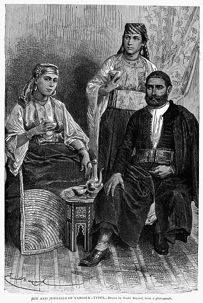 MOROCCAN JEWS, c1892. A Jewish couple in Tangier, Morocco. Wood engraving, American, c1892