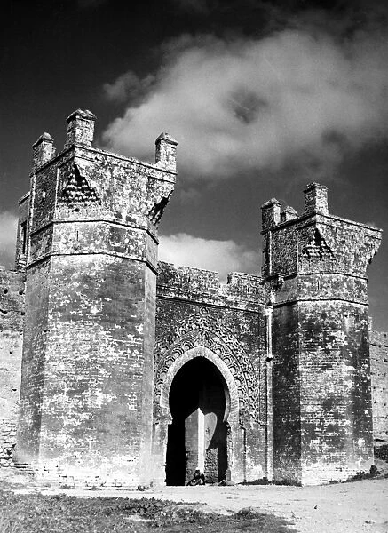 MOROCCO: CHELLAH GATE. The Merinid main gate, built 1339, to Chellah, near Rabat