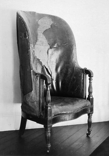 One of the original chairs designed by Thomas Jefferson from Monticello, his home near Charlottesville, Virginia