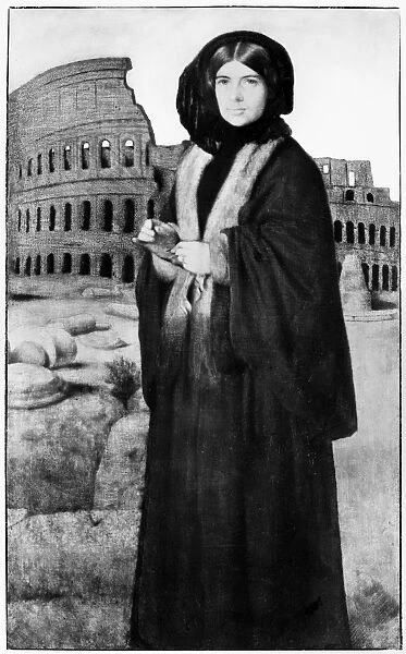 PAGE: MRS. WILLIAM PAGE. Portrait by William Page of his wife in front of the Colosseum in Rome