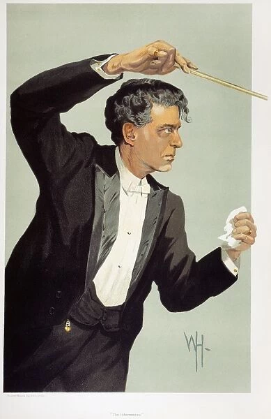 PIETRO MASCAGNI (1863-1945). Italian composer. Caricature lithograph, English, 1900-1910