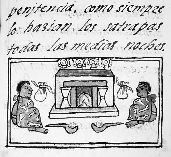 PRE-COLUMBIAN MEXICO. Illumination of Pre-Columbian Native Americans from the Codex Florentino