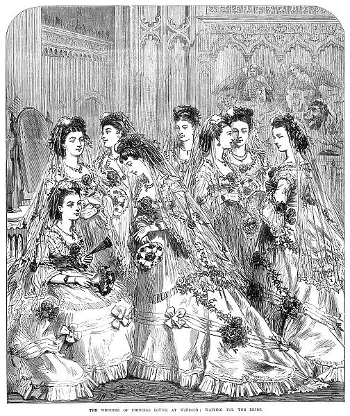 ROYAL WEDDING, 1870. The wedding of Princess Louise at Windsor: waiting for the bride