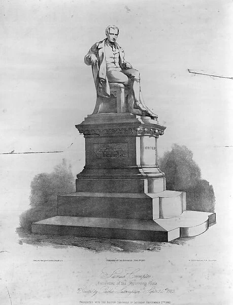 SAMUEL CROMPTON (1753-1827). English inventor of the spinning mule. Statue by W