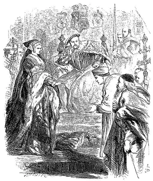 SHAKESPEARE: HENRY VIII. Act II, Scene IV. Wood engraving, English, 19th century