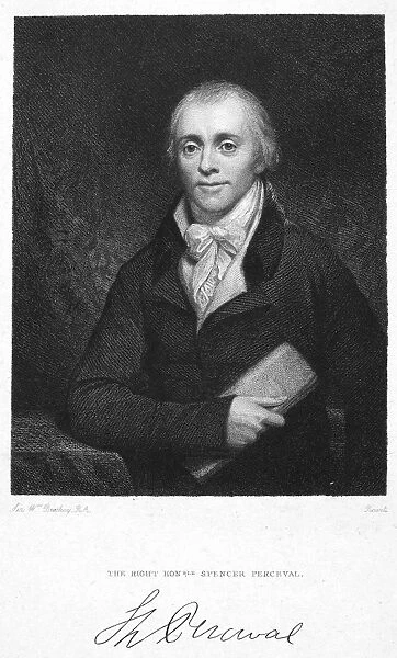 SPENCER PERCEVAL (1762-1812). English statesman. Stipple engraving, English, early 19th century