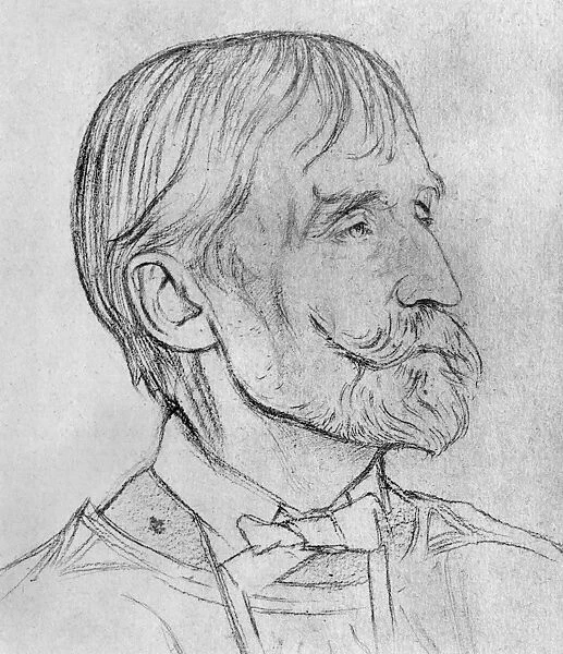 T. J. COBDEN-SANDERSON (1840-19220). English artist and bookbinder. Drawing by William Rothenstein