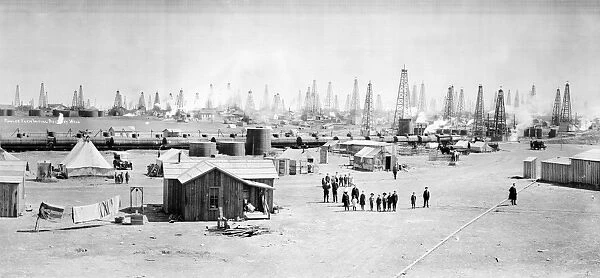 TEXAS: OIL FIELD, c1919. View of the oil field and camp at Burkburnett, Texas, from the northwest