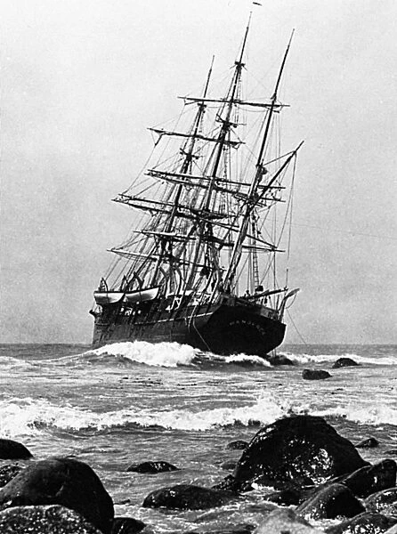 WHALING SHIP, 1924. The Wanderer, the last full-rigged whaling ship to sail from New Bedford
