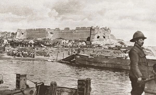 WORLD WAR I: GALLIPOLI. Ruins of the fort of Sedd el Bahr at Gallipoli, destroyed