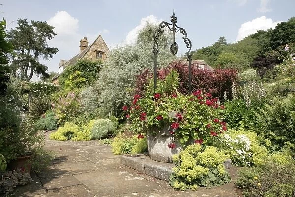 Alkerton. The garden of Brook Cottage in the Oxfordshire village of Alkerton