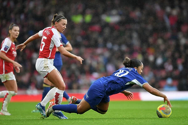 Arsenal vs. Chelsea: Women's Super League Clash at Emirates Stadium - Katie McCabe Fouls Lauren James