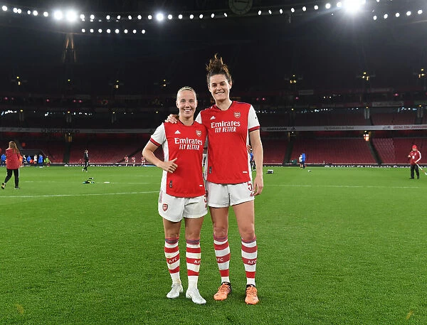 Arsenal Women's FA WSL Victory: Beth Mead and Jennifer Beattie Celebrate Triumph Over Tottenham Hotspur
