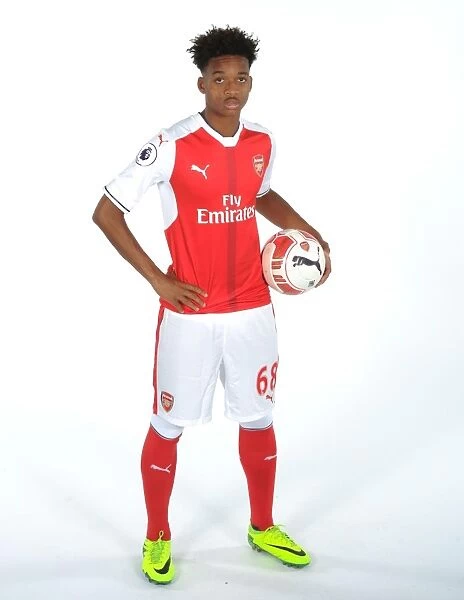 Arsenal's Chris Willock at 2016-17 First Team Photocall