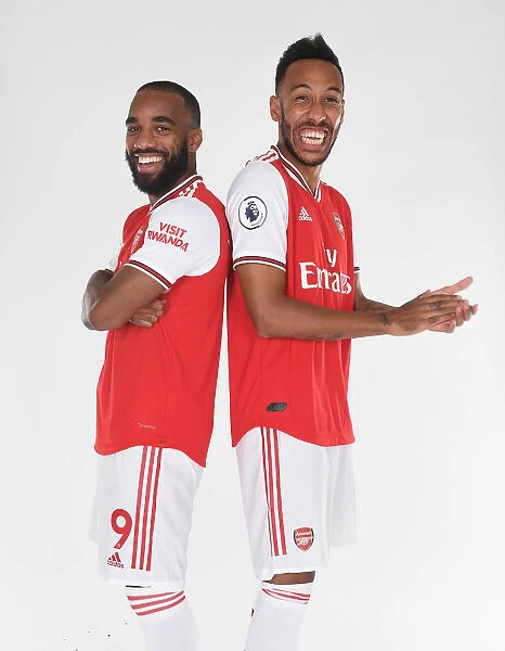Arsenal's Lacazette and Aubameyang Unite at 2019-2020 Arsenal Photocall