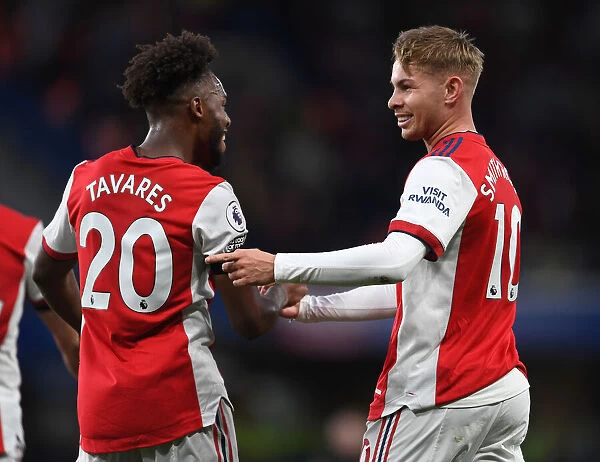 Emile Smith Rowe and Nuno Tavares Celebrate Arsenal's Goals Against Chelsea in the 2021-22 Premier League