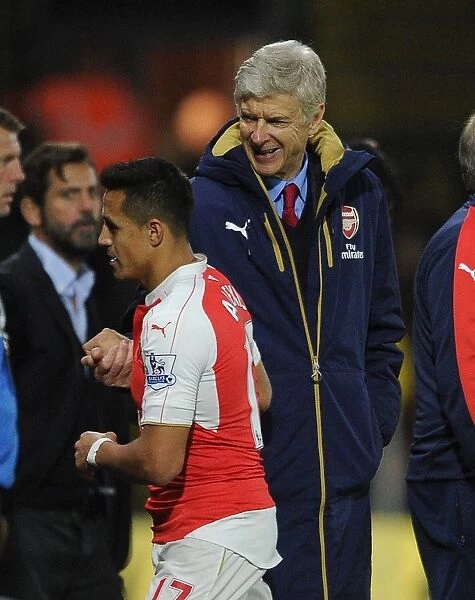Farewell Handshake: Sanchez and Wenger Part Ways on the Field (Watford vs Arsenal, 2015 / 16)