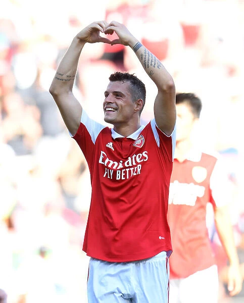 Granit Xhaka's Emotional Family Reunion: Arsenal's Win Against Leicester City (2022-23)